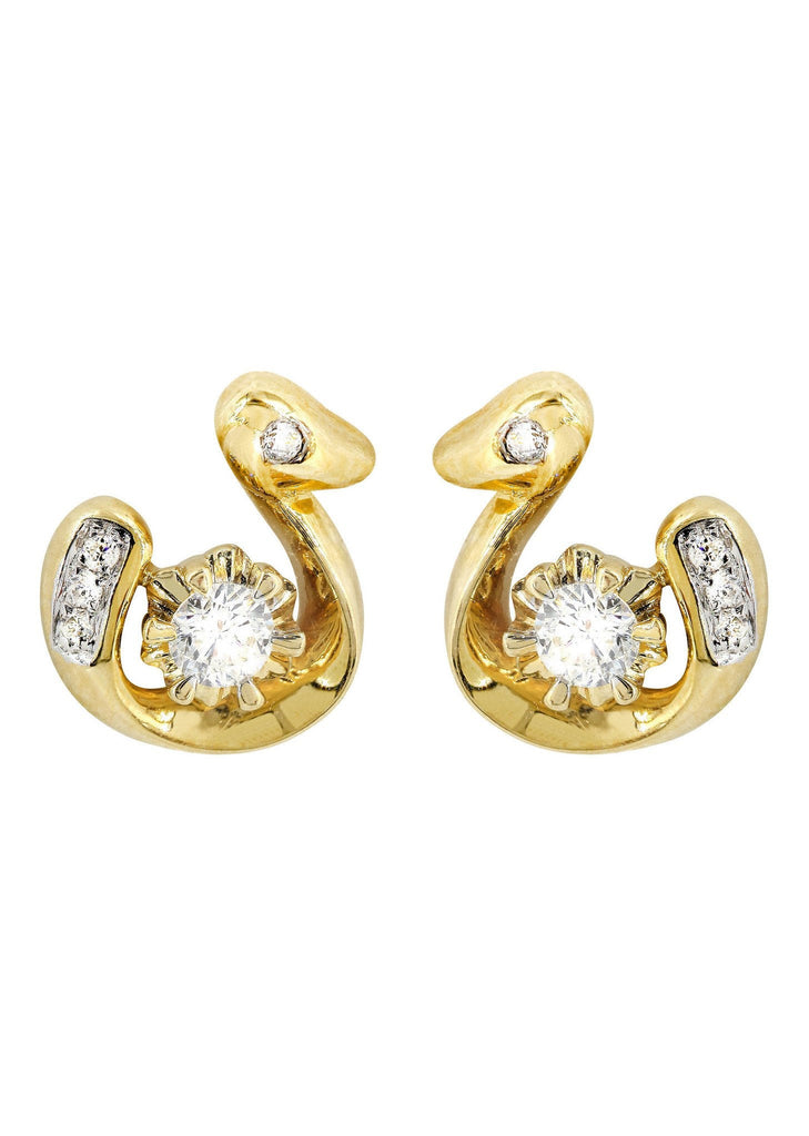 Swan Diamond Stud Earrings For Men | 14K Yellow Gold | 0.3 Carats MEN'S EARRINGS FROST NYC 