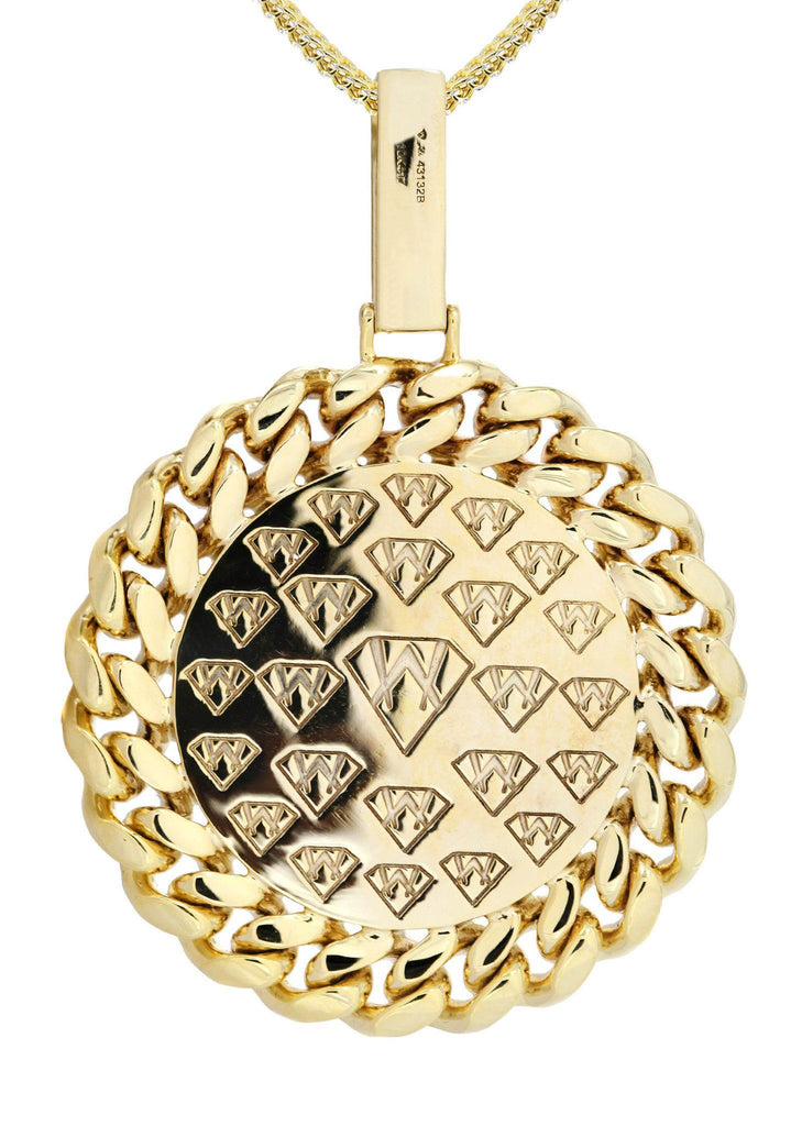 10 Yellow Gold Jesus Head Diamond Pendant & Franco Chain | 1.8 Carats Diamond Combo FROST 