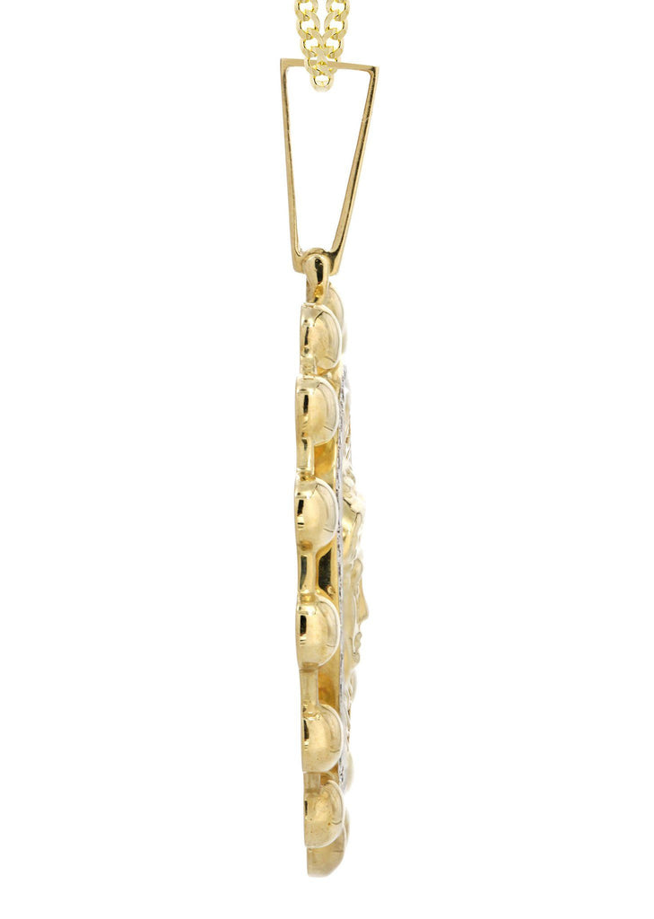 10 Yellow Gold Versace Diamond Pendant & Cuban Chain | 1.39 Carats Diamond Combo FROST 