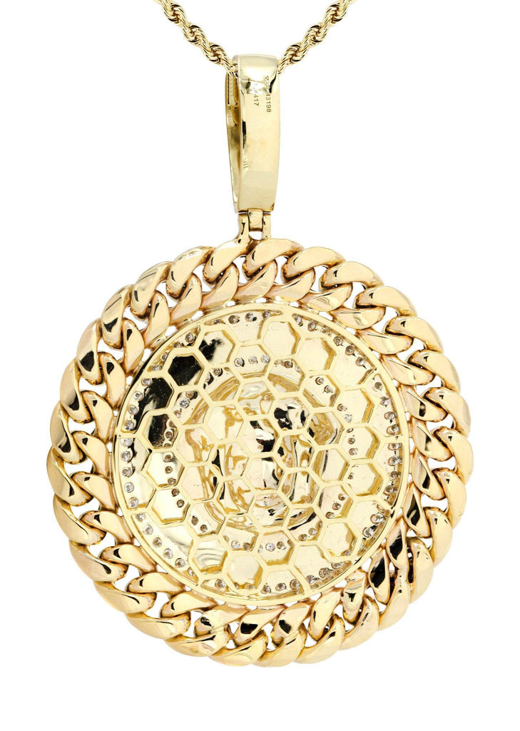 10 Yellow Gold Versace Diamond Pendant & Rope Chain | 1.36 Carats Diamond Combo FROST 