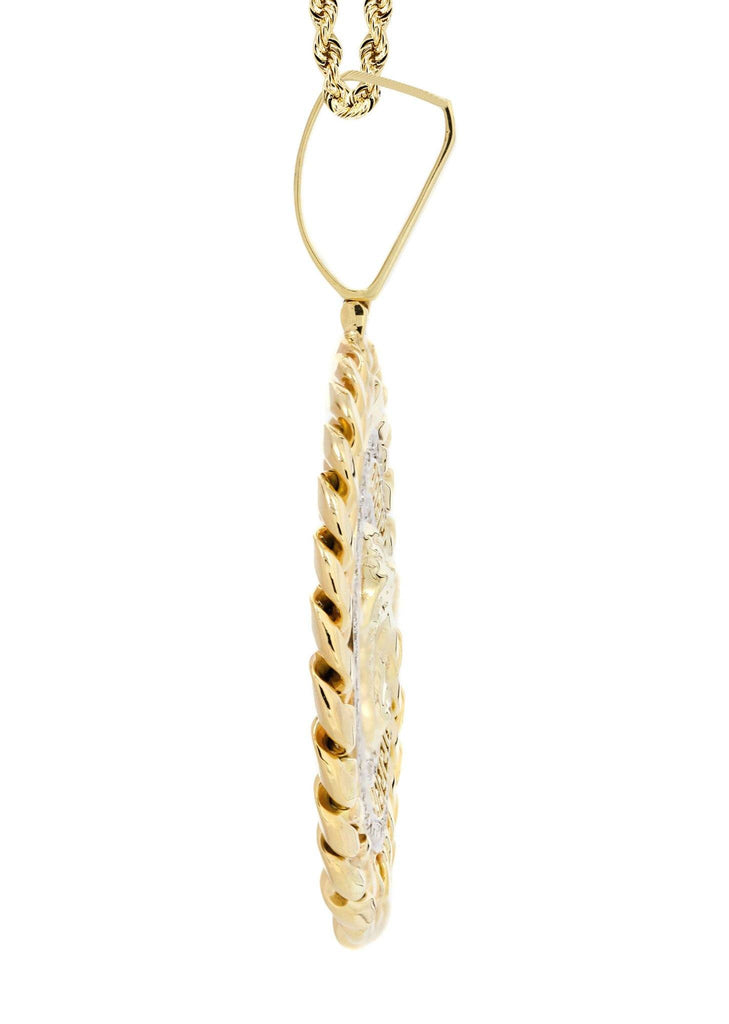 10 Yellow Gold Versace Diamond Pendant & Rope Chain | 1.36 Carats Diamond Combo FROST 