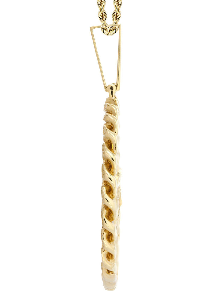 14 Yellow Gold Versace Diamond Pendant & Rope Chain | 1.44 Carats Diamond Combo FROST 