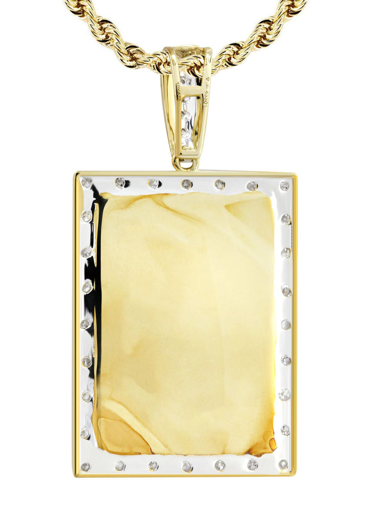 10K Yellow Gold Ace of Spades Pendant & Rope Chain | 0.55 Carats diamond combo FrostNYC 
