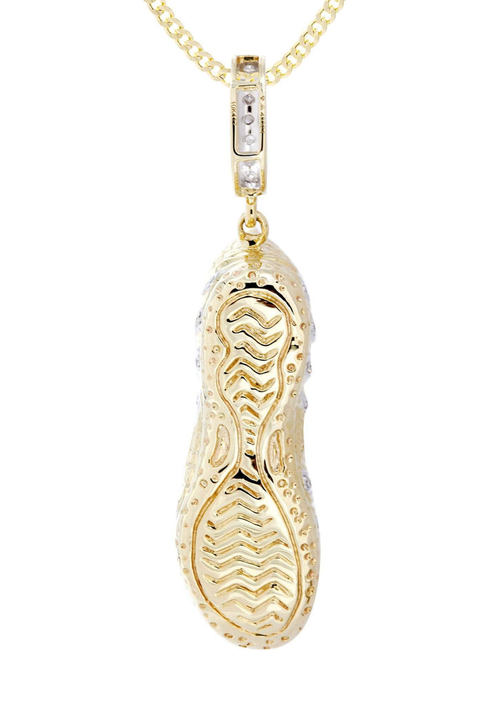 10K Yellow Gold Sneaker Diamond Pendant & Cuban Chain | 0.68 Carats Diamond Combo FROST NYC 