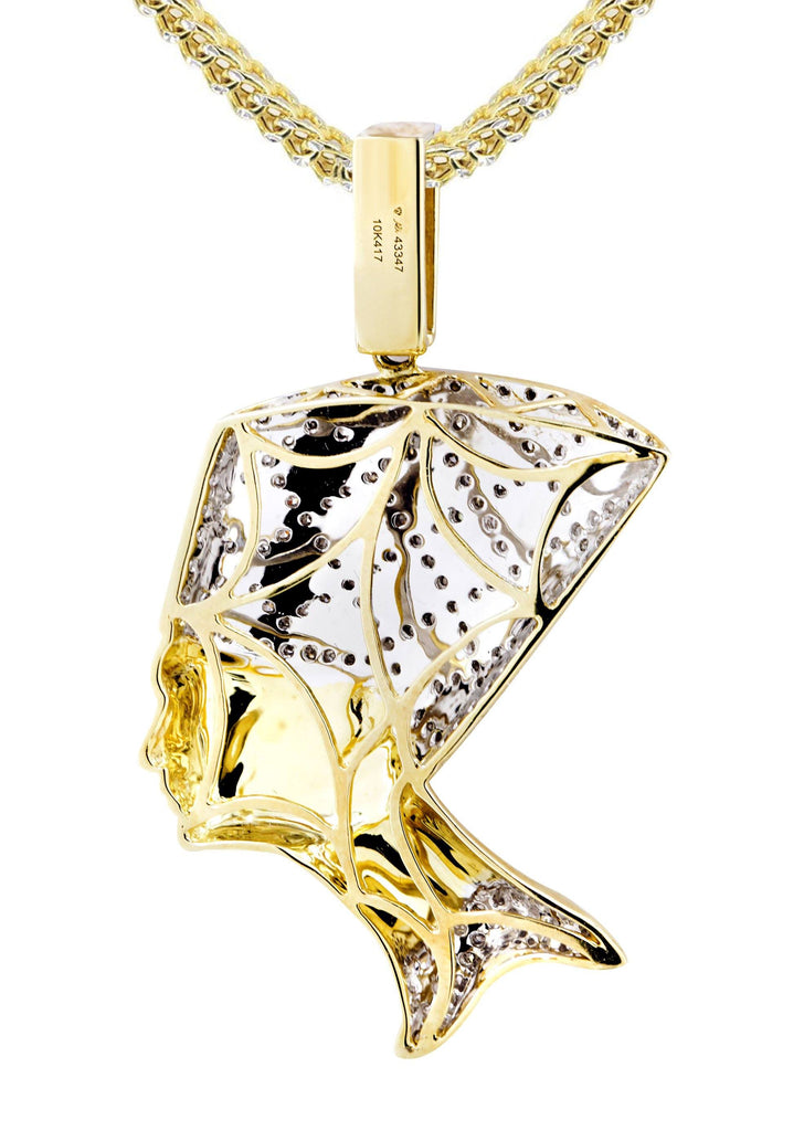 10K Yellow Gold Pharaoh Pendant & Franco Chain | 0.7 Carats diamond combo FrostNYC 