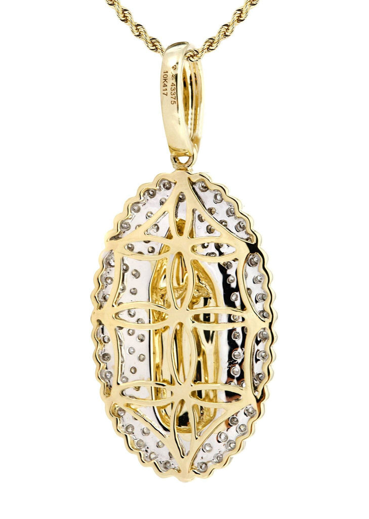 10K Yellow Gold St. Mary Diamond Pendant & Rope Chain | 0.39 Carats Diamond Combo FROST NYC 