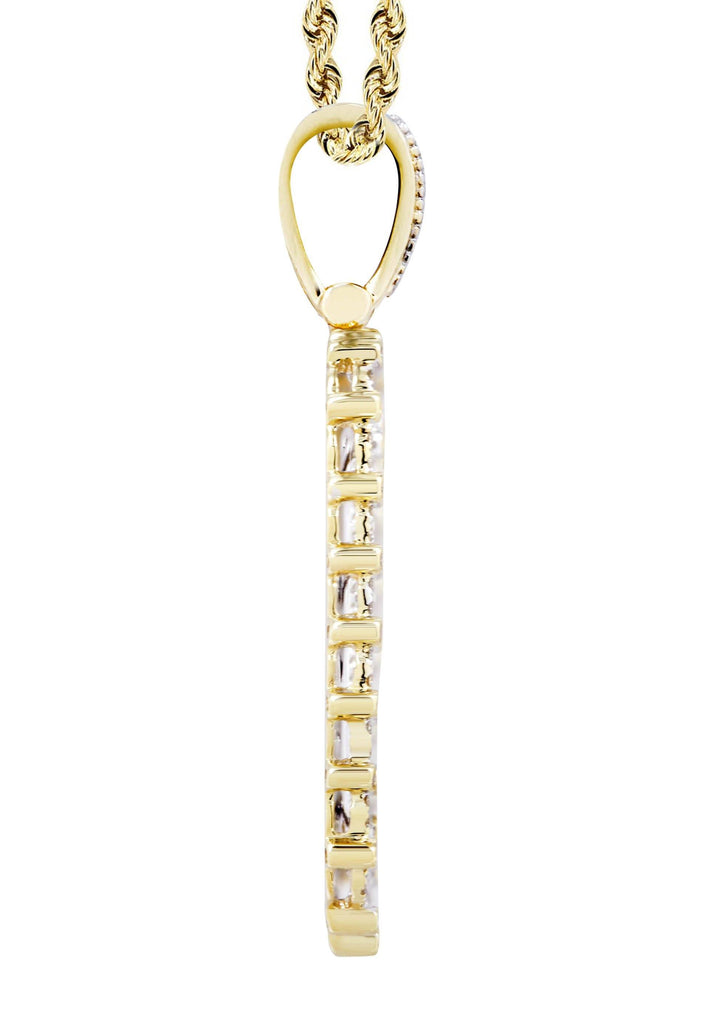 10K Yellow Gold Dog Tag Pendant & Rope Chain | 1.73 Carats diamond combo FrostNYC 