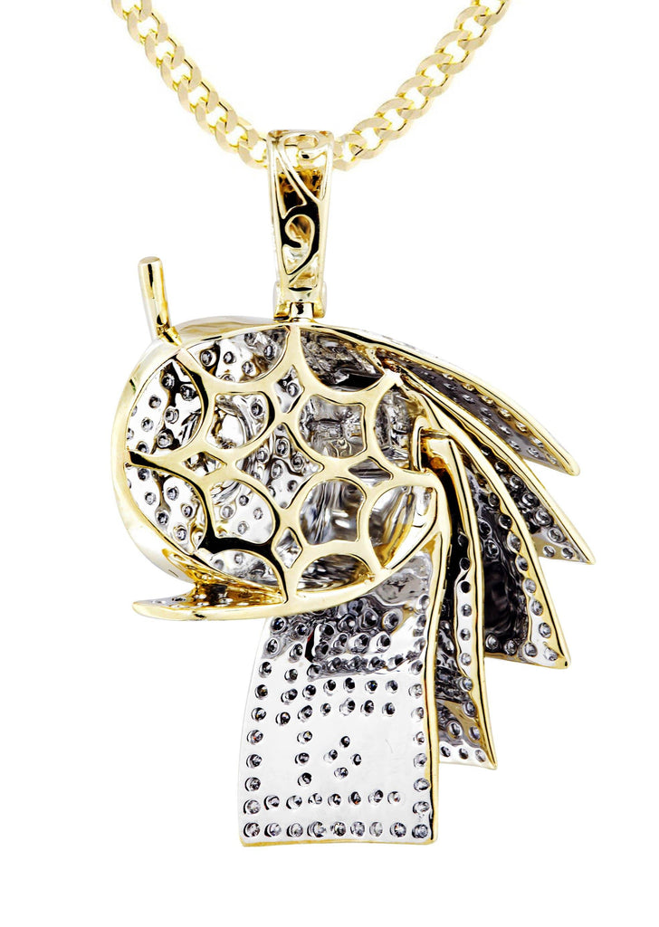 10K Yellow Gold Money Roll Pendant & Cuban Chain | 2.2 Carats diamond combo FrostNYC 