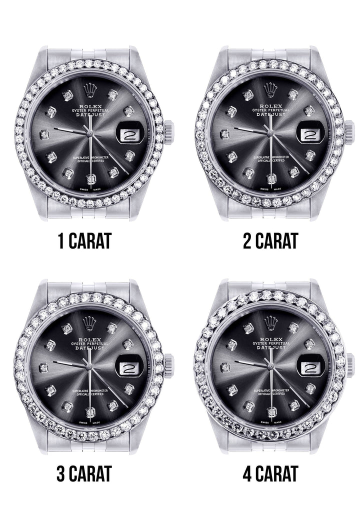 New Style | Hidden Clasp | Diamond Rolex Datejust Watch | 36Mm | Graphite Diamond Dial | Jubilee Band CUSTOM ROLEX MANUFACTURER 11 