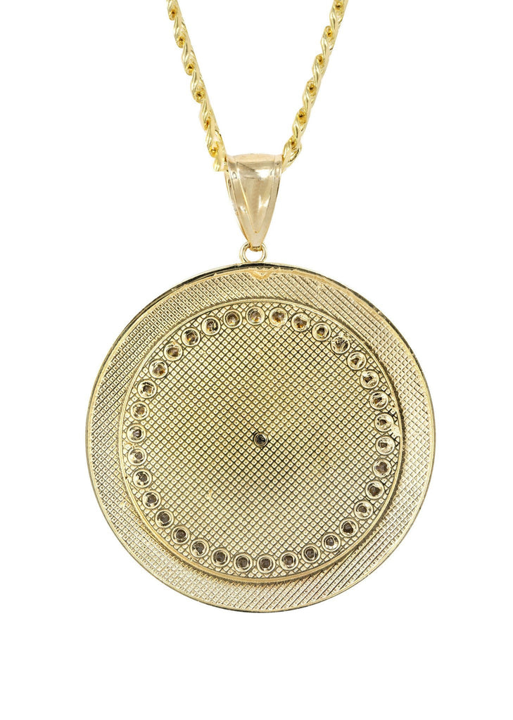 10K Yellow Gold Cuban Chain & Versace Style Pendant | Appx. 29.9 Grams chain & pendant FROST NYC 