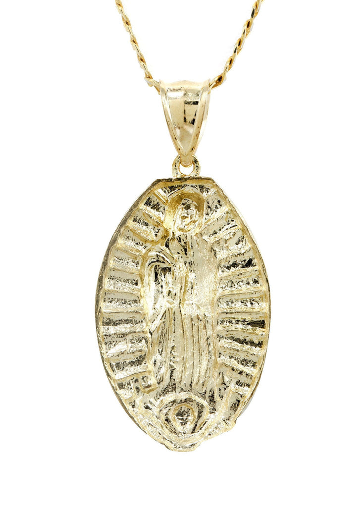 10K Yellow Gold Pave Cuban & Jesus Piece Chain | Appx. 9 Grams chain & pendant FROST NYC 