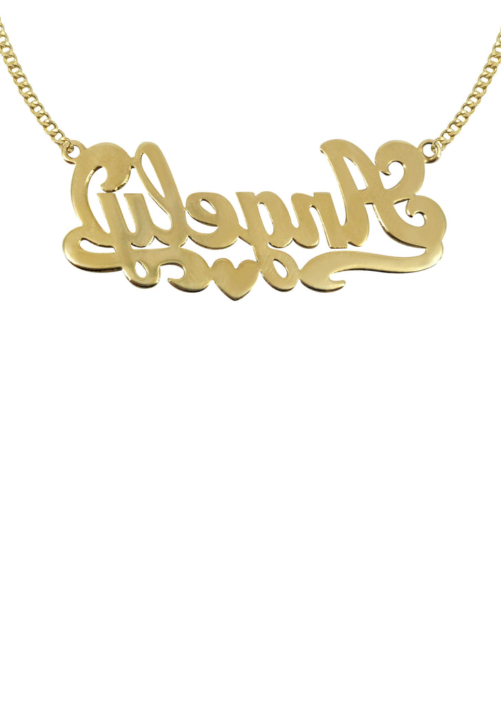 14K Ladies Two Tone Name Plate Necklace | Appx. 6.9 Grams Name Plate Manufacturer 16 
