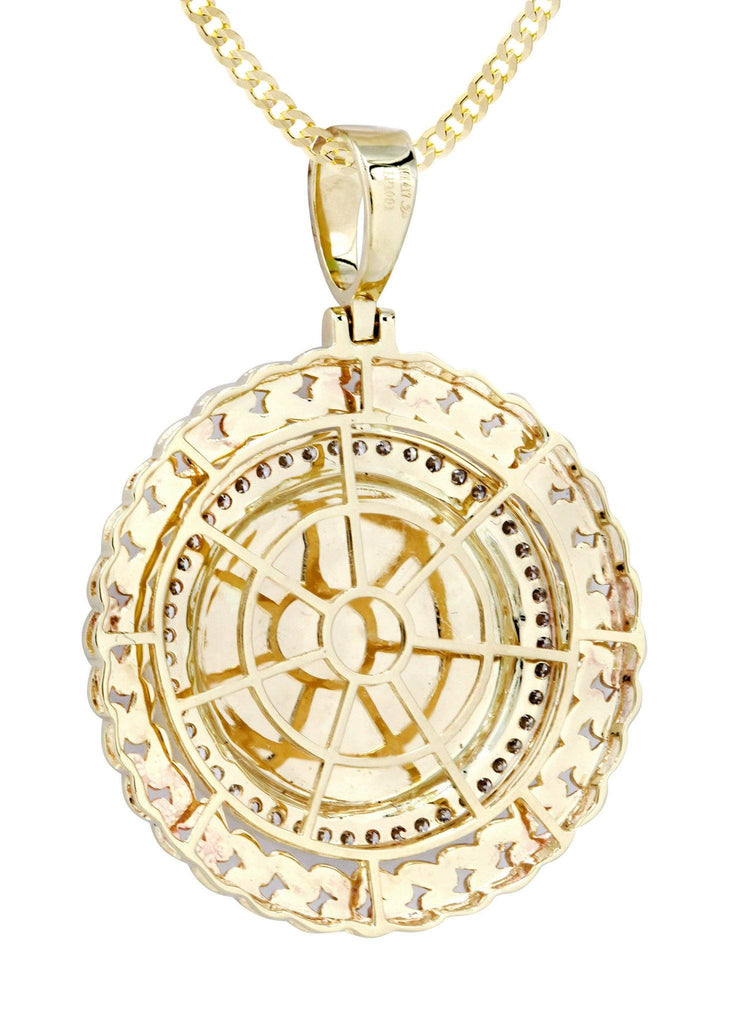 10K Yellow Gold Crown Diamond Pendant & Cuban Chain | 0.4 Carats Diamond Combo FROST NYC 