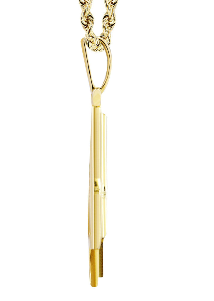 10K Yellow Gold Spades Pendant & Rope Chain | 1.46 Carats diamond combo FrostNYC 