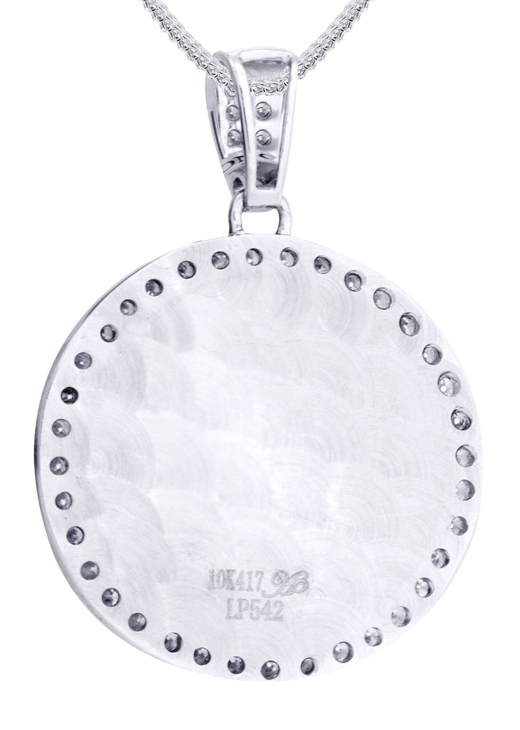 14 White Gold Versace Diamond Pendant & Franco Chain | 1.5 Carats Diamond Combo FROST 