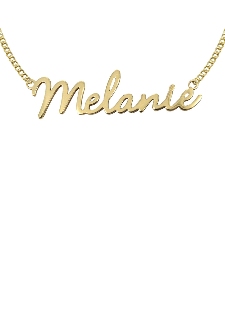 14K Ladies Plain Name Plate Necklace | Appx. 6.1 Grams Name Plate Manufacturer 16 