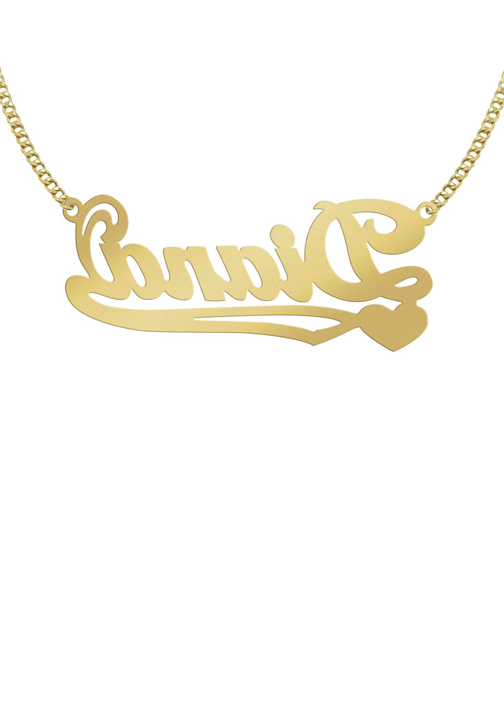 14K Ladies Plain Name Plate Necklace | Appx. 7.2 Grams Name Plate Manufacturer 16 
