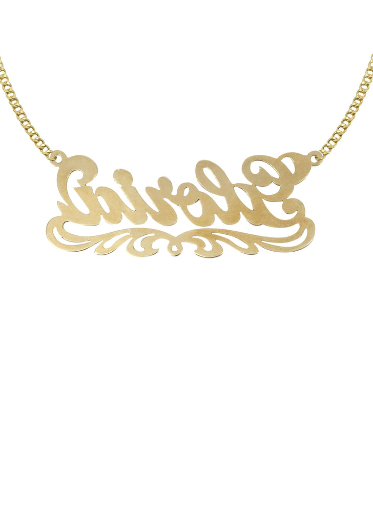 14K Ladies Diamond Cut Name Plate Necklace | Appx. 7.3 Grams Name Plate Manufacturer 16 