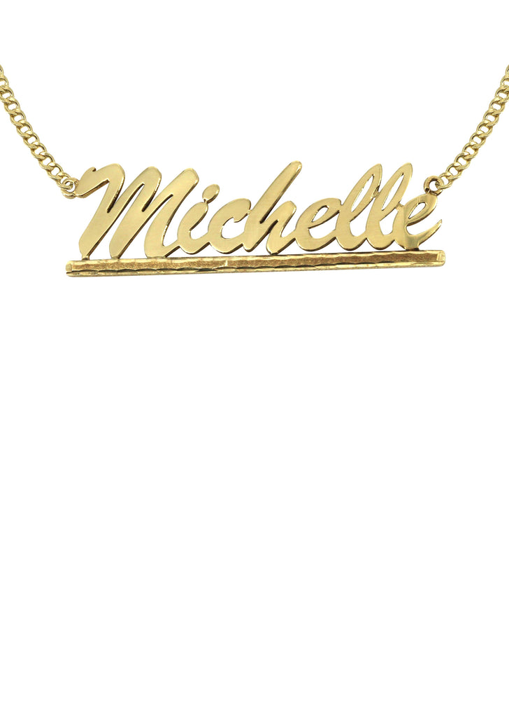 14K Ladies Diamond Cut Name Plate Necklace | Appx. 6.9 Grams Name Plate Manufacturer 16 