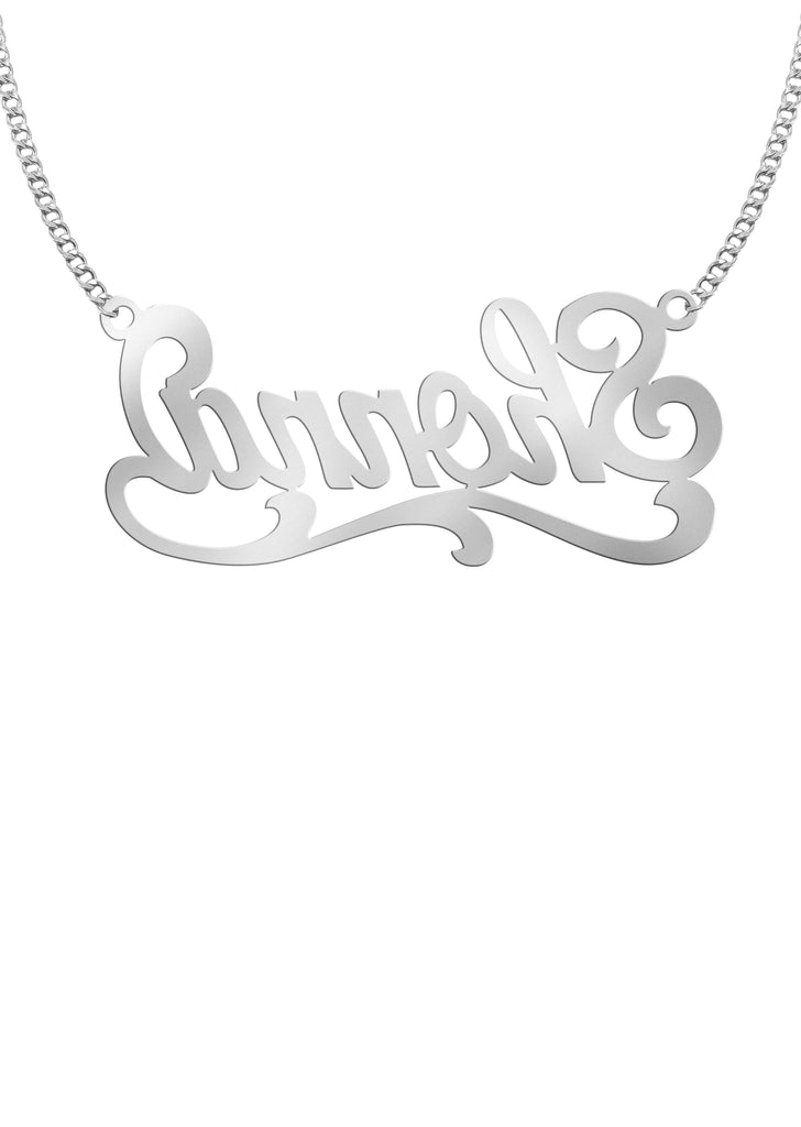14K Ladies White Gold Name Plate Necklace | Appx. 7.6 Grams Name Plate Manufacturer 16 