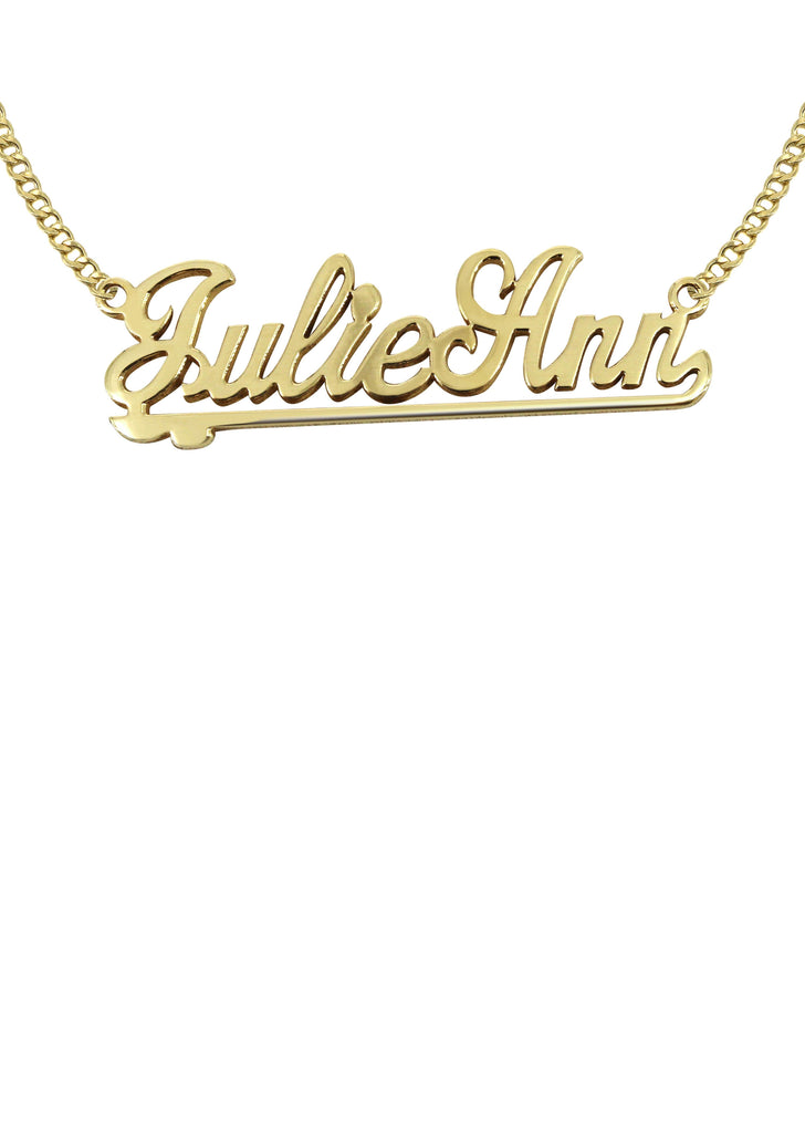 14K Ladies Two Name Name Plate Necklace | Appx. 7.5 Grams Name Plate Manufacturer 16 