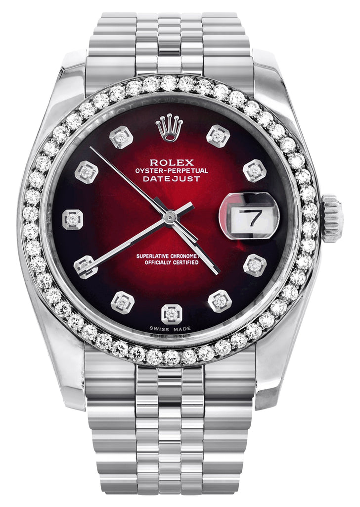 New Style | Hidden Clasp | Rolex Datejust Watch | 36Mm | Red Dial | Jubilee Band CUSTOM ROLEX MANUFACTURER 11 