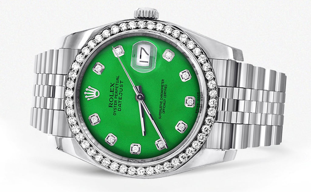 New Style | Hidden Clasp | Rolex Datejust Watch | 36Mm | Green Dial | Jubilee Band CUSTOM ROLEX MANUFACTURER 11 