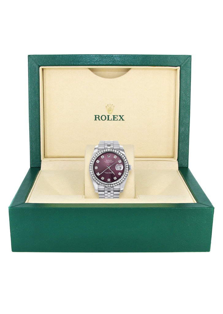 New Style | Hidden Clasp | Rolex Datejust Watch | 36Mm | Purple Dial | Jubilee Band CUSTOM ROLEX MANUFACTURER 11 