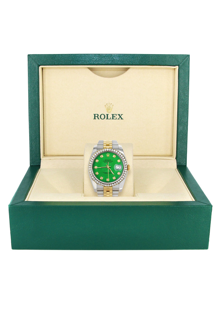 New Style | Hidden Clasp | Gold Rolex Datejust Watch | 36Mm | Green Dial | Jubilee Band CUSTOM ROLEX MANUFACTURER 11 