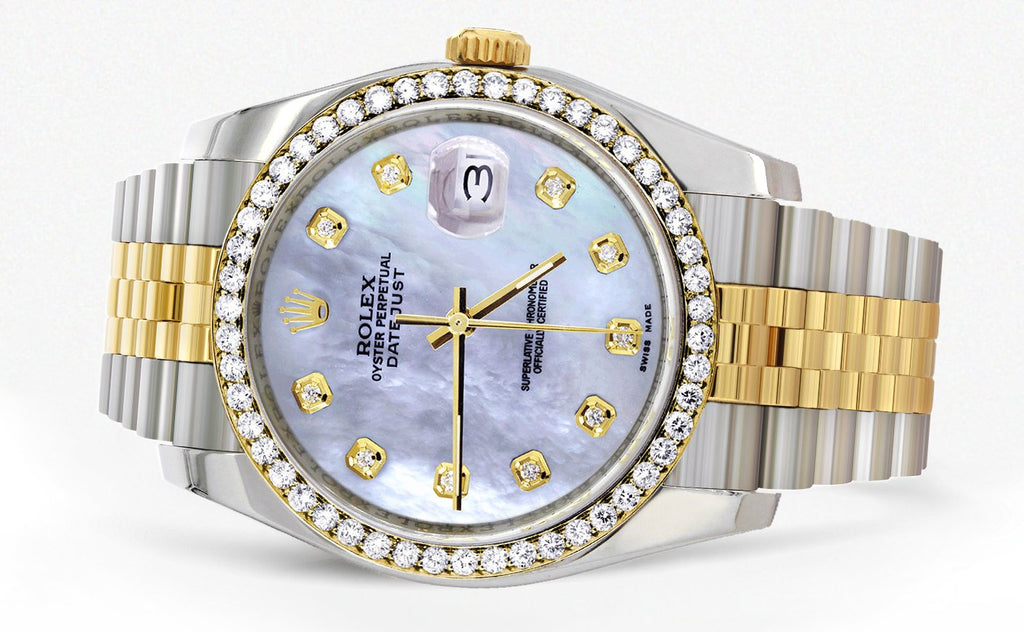 New Style | Hidden Clasp | Two Tone Rolex Datejust Watch | 36Mm | Mother of Pearl Dial | Jubilee Band CUSTOM ROLEX MANUFACTURER 11 