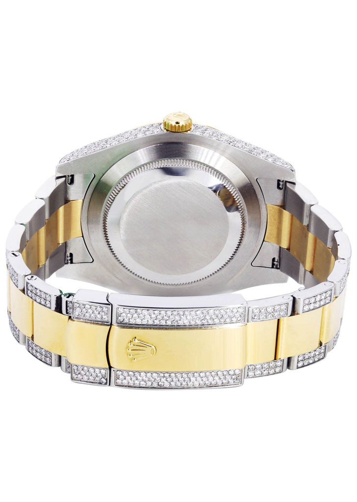 Diamond Rolex Datejust II 41 MM | Stainless Steel & 18K Yellow Gold | Custom Diamond Dial | 7 Carats MENS GOLD WATCH ROLEX 