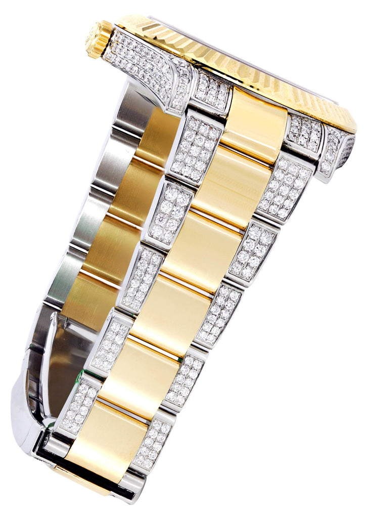 Diamond Rolex Datejust II 41 MM | Stainless Steel & 18K Yellow Gold | Custom Diamond Dial | 7 Carats MENS GOLD WATCH ROLEX 