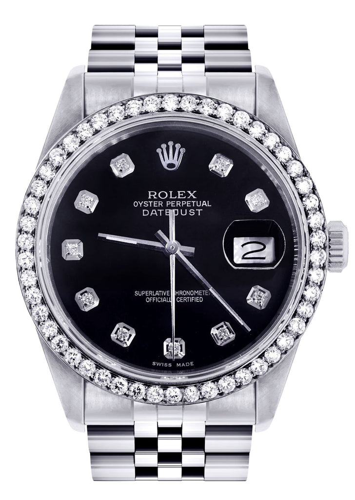 Rolex Datejust Watch | 36Mm | Black Dial | Jubilee Band CUSTOM ROLEX FrostNYC 
