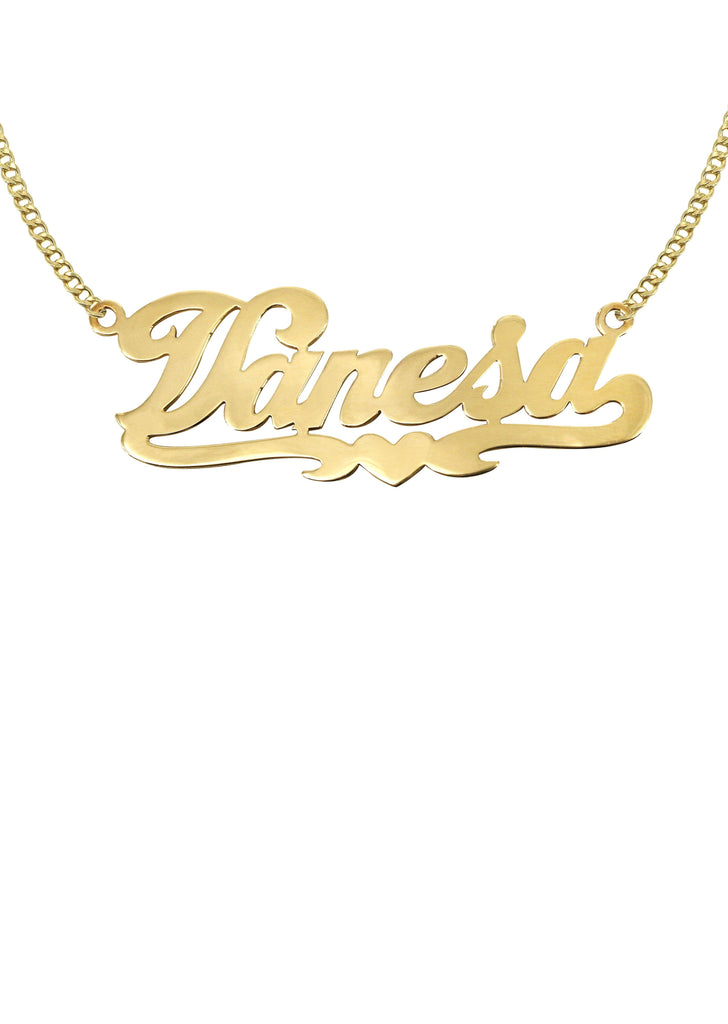 14K Ladies Heart Name Plate Necklace | Appx. 7.6 Grams Name Plate Manufacturer 16 