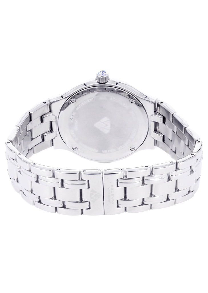 Mens White Gold Tone Diamond Watch | Appx. 1.05 Carats MENS GOLD WATCH FROST NYC 
