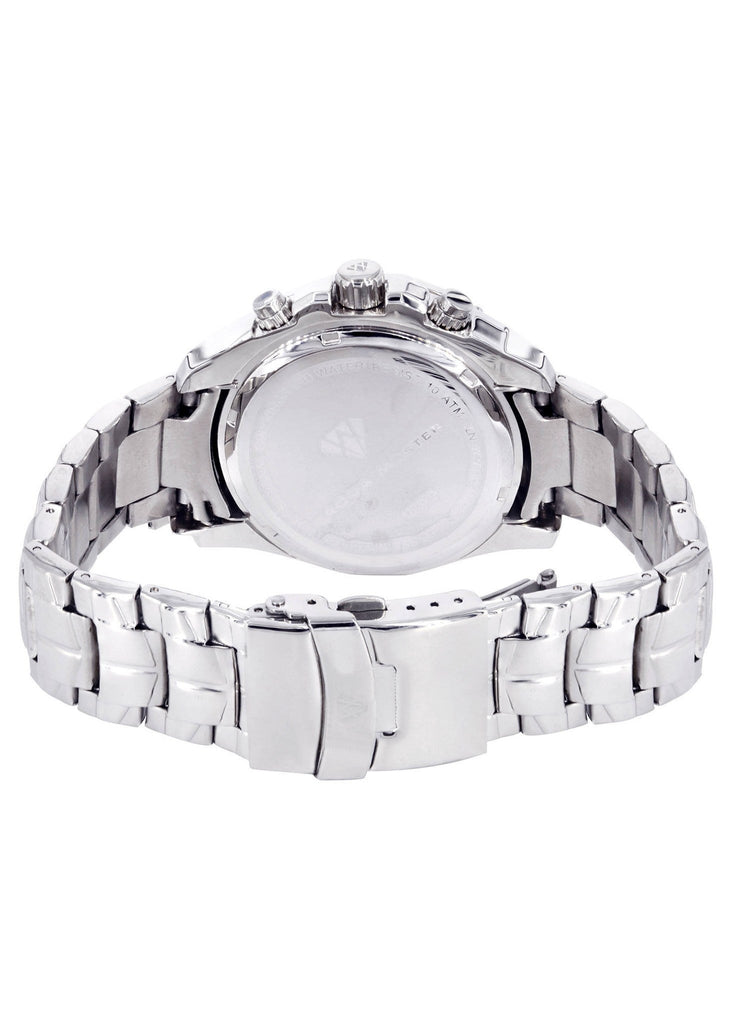 Mens White Gold Tone Diamond Watch | Appx. 1.53 Carats MENS GOLD WATCH FROST NYC 