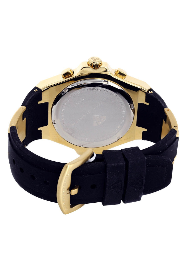 Mens Yellow Gold Tone Diamond Watch | Appx. 0.26 Carats MENS GOLD WATCH FROST NYC 