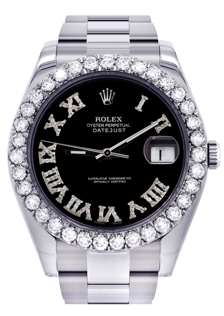 Rolex Datejust II Watch | 41 MM | Custom Black Roman Dial | Oyster Band CUSTOM ROLEX FrostNYC 