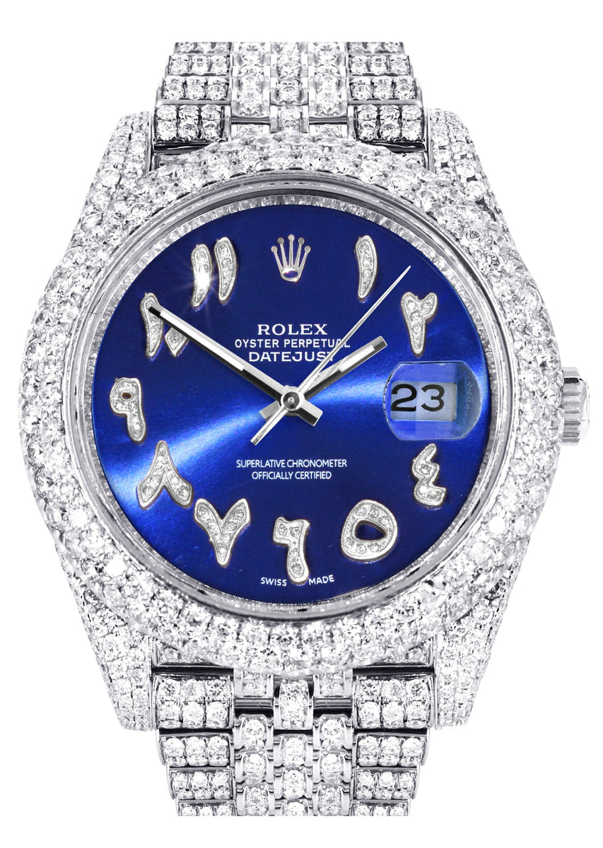Diamond Iced Out Rolex Datejust 41 25 Carats Of Diamonds Custom Bl