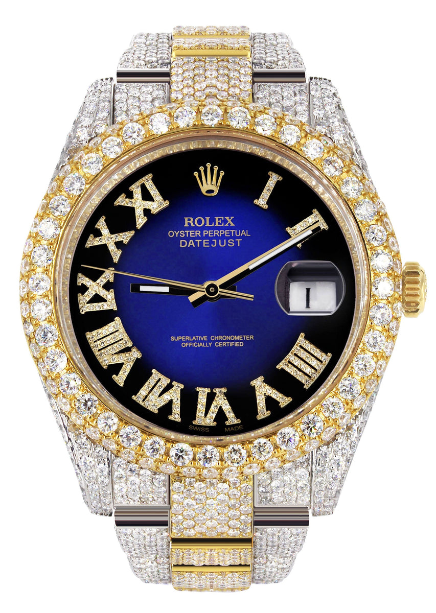 Diamond Iced Out Rolex Datejust 41 25 Carats Of Diamonds Custom Bl