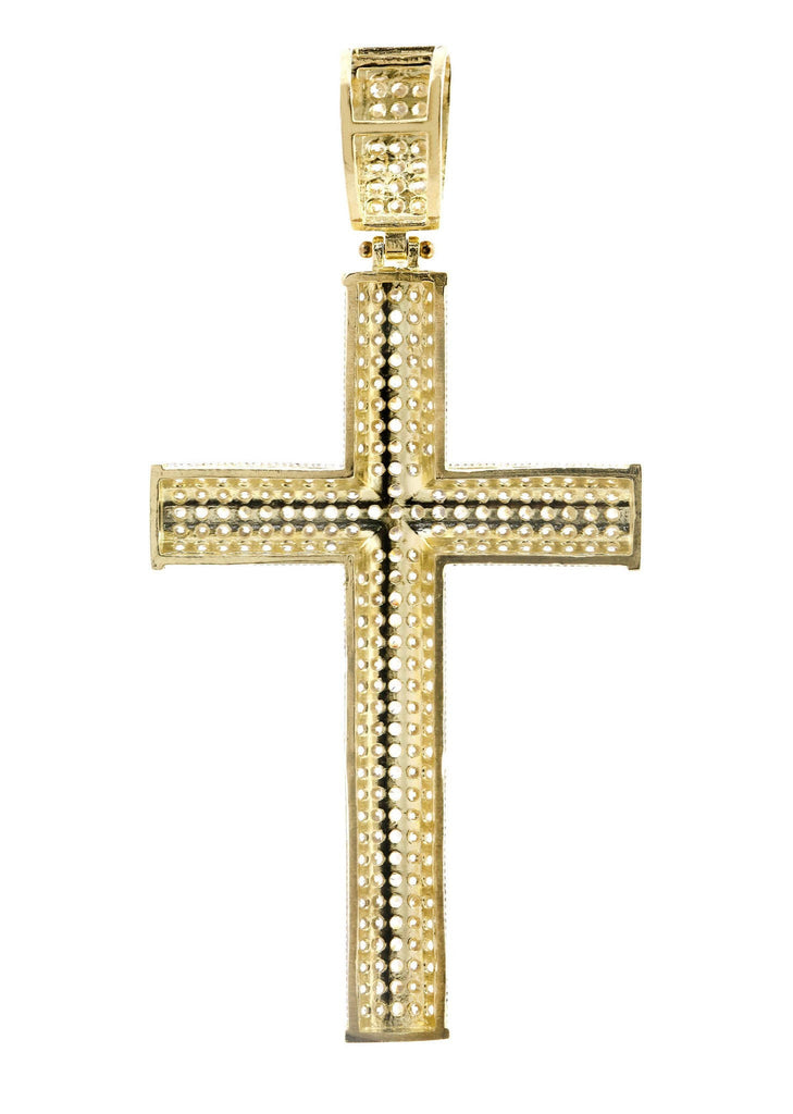Big Gold Cross & Cz 10K Yellow Gold Pendant. | 6.5 Grams MEN'S PENDANTS FROST NYC 