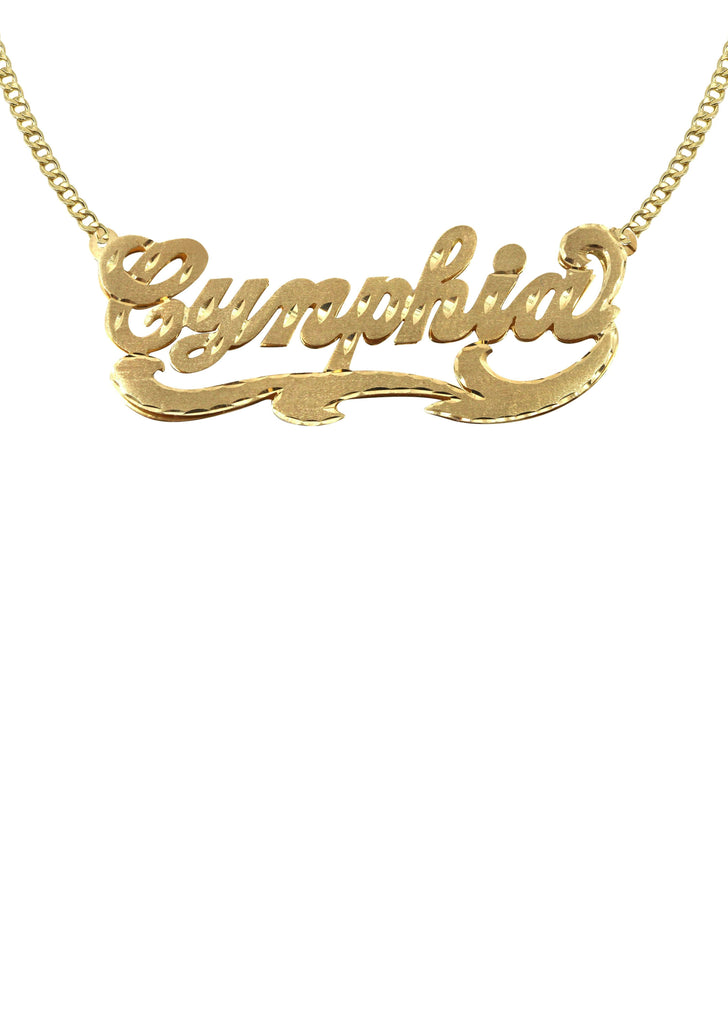 14K Ladies Diamond Cut Name Plate Necklace | Appx. 10.7 Grams Name Plate Manufacturer 16 