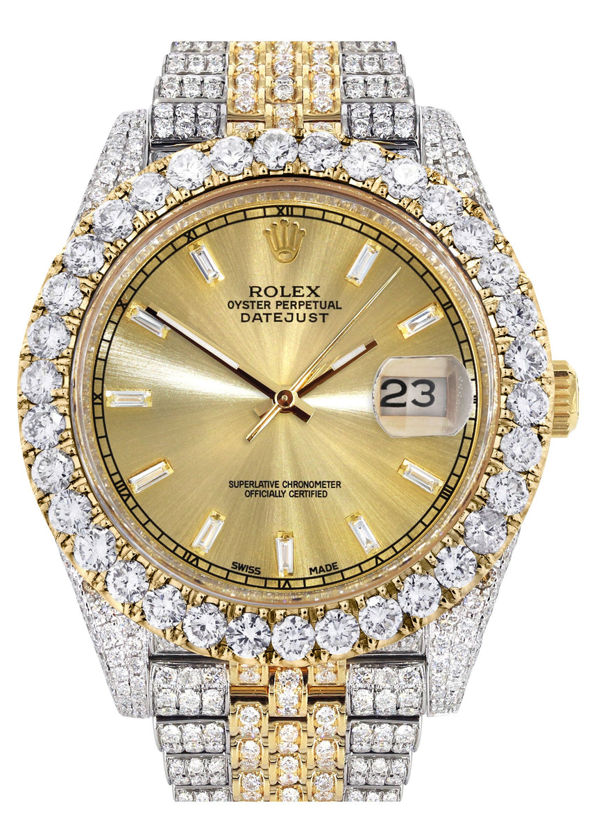 Diamond Iced Out Rolex Datejust 41 25 Carats Of Diamonds Custom Go