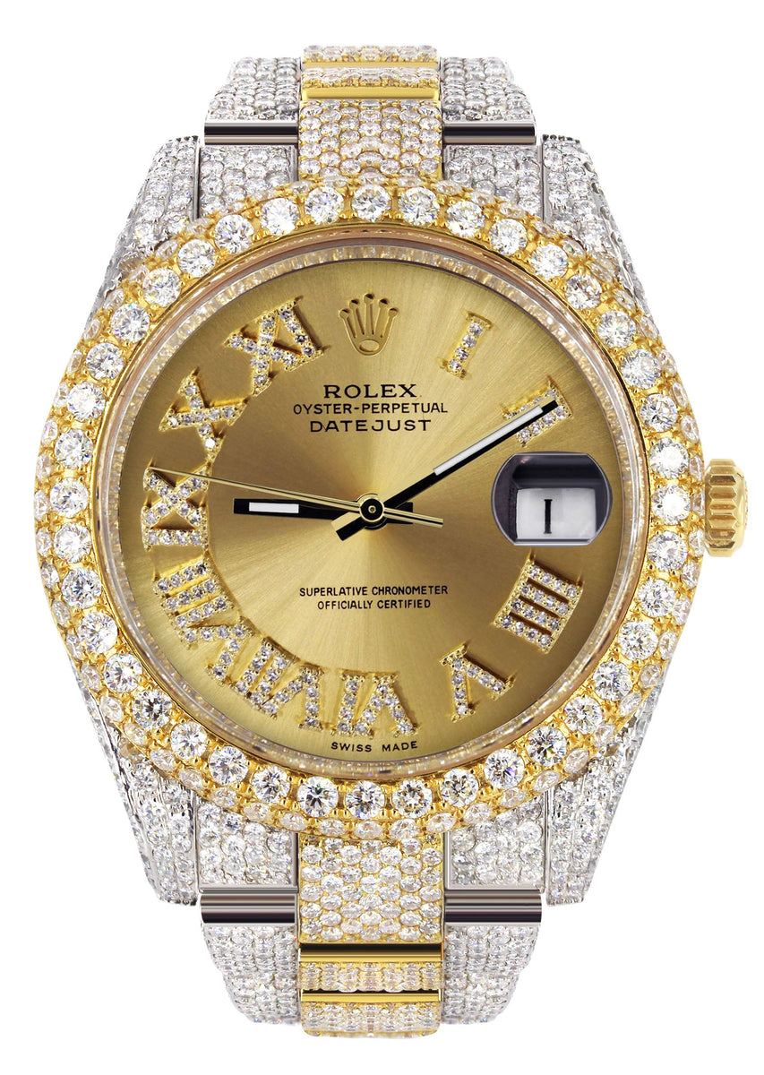 Diamond Iced Out Rolex Datejust 41 25 Carats Of Diamonds Custom Go