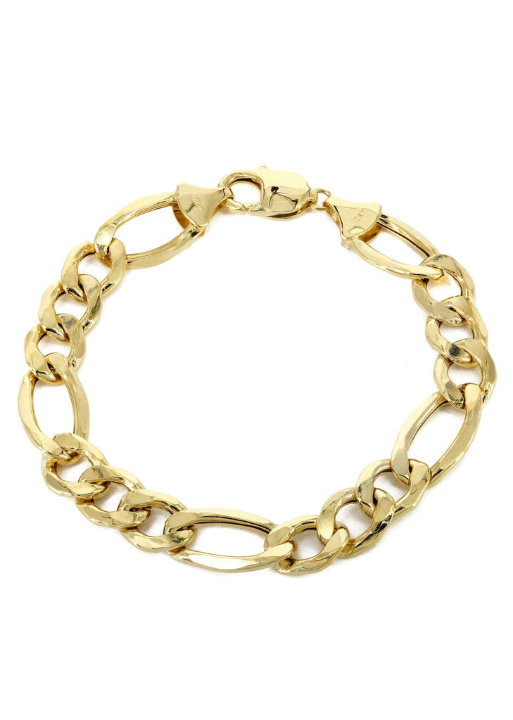 10K Gold Bracelet Solid Figaro Men's Gold Bracelets FROST NYC 