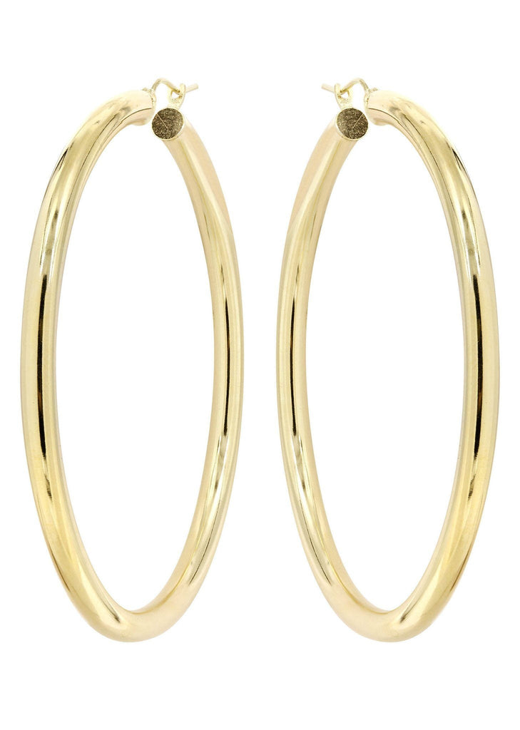 10K Gold Plain Hoop Hoop Earrings | Customizable Size Gold Hoop Earrings FROST NYC 