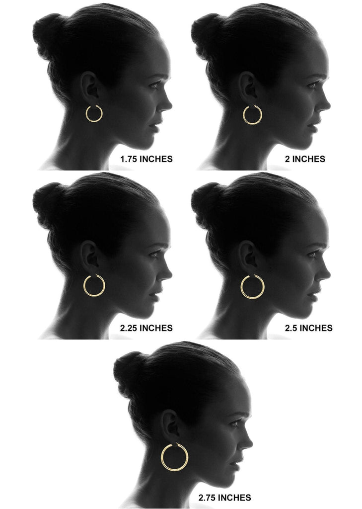 10K Gold Diamond Cut Hoop Earrings | Customizable Size Gold Hoop Earrings FROST NYC 