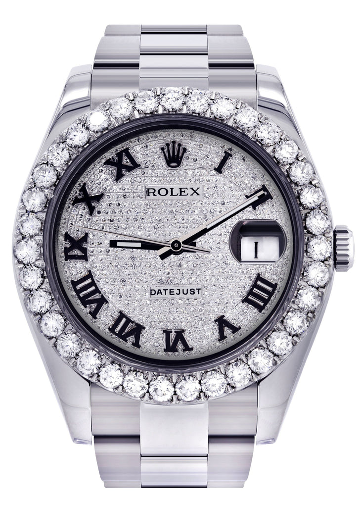 Rolex Datejust II Watch | 41 MM | Custom Diamond Pave Roman Dial | Oyster Band CUSTOM ROLEX FrostNYC 