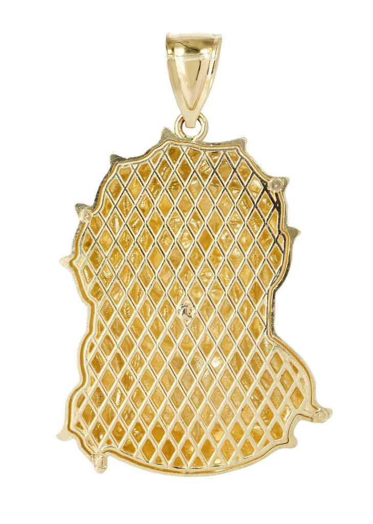 Big Jesus Piece 10K Yellow Gold Pendant. | 12.4 Grams MEN'S PENDANTS FROST NYC 