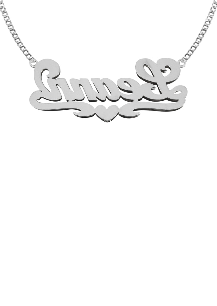 14K Ladies White Gold with Diamonds Name Plate Necklace | Appx. 11.3 Grams Name Plate Manufacturer 16 